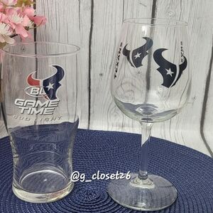 Houston Texans Game Day Stemmed Wine and BL Game Time Beer Glasses